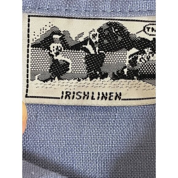 Irish Linen Floral Embroidery Shirt 1X Coastal Preppy Classic Western Boho Chic - Picture 2 of 12